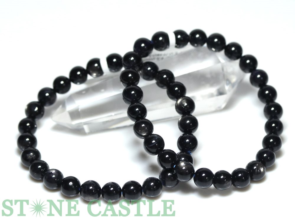 ☆高品質☆【ブレスレット】アイオライトキャッツアイ (4A) (約7～7.5mm) 【パワーストーン 天然石 アクセサリー レディース メンズ】