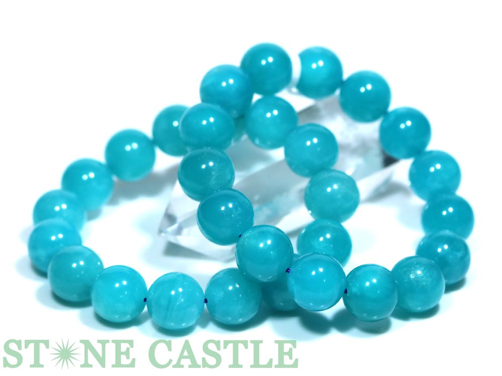 ☆高品質☆【ブレスレット】ザンビア産アマゾナイトシリカ (約14～14.5mm)【パワーストーン 天然石 アクセサリー レディース メンズ】