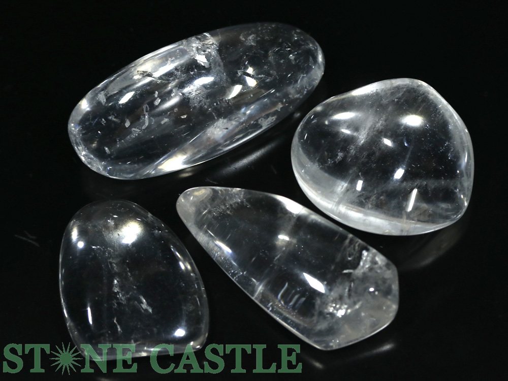 ☆一点物☆【置き石】タンブル型 水晶 (EX) (大) (4個セット) No.29【パワーストーン 天然石 アクセサリー】
