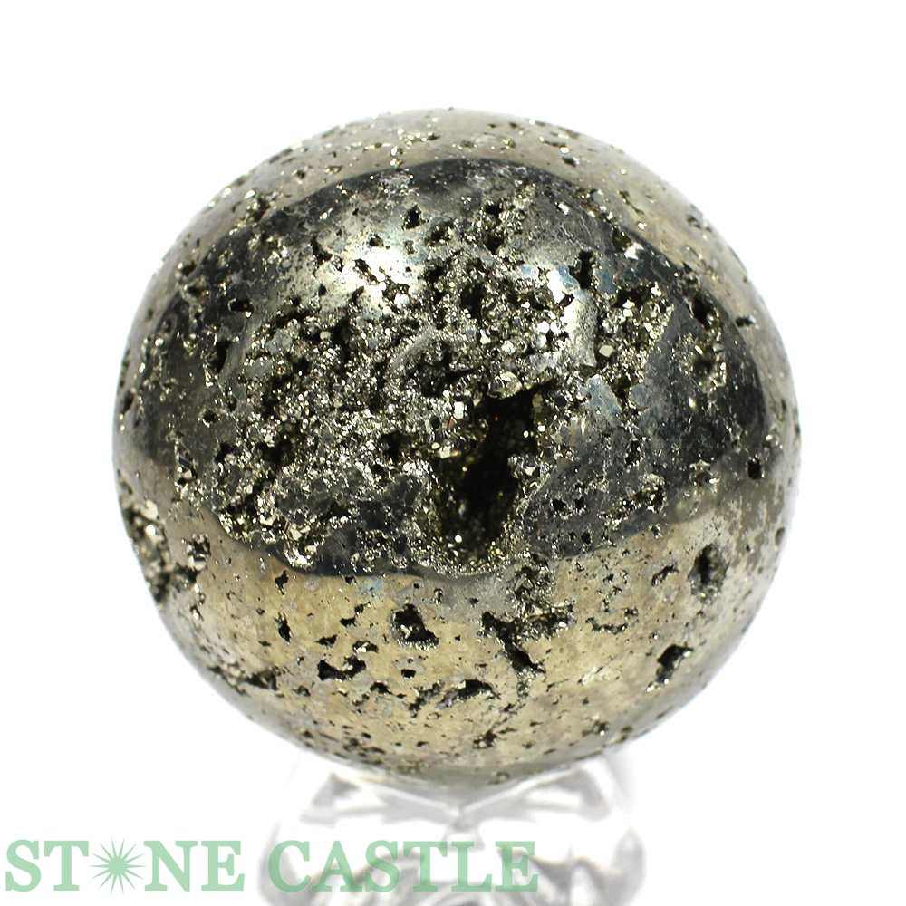 ☆一点物☆【置き石】丸玉 パイライト (3A) 約54mm No.30【パワーストーン 天然石 アクセサリー レディース メンズ】
