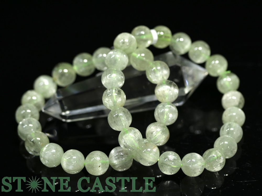 ☆高品質☆【ブレスレット】グリーンクンツァイト(トリフェーン)(3A)(約10.5~11mm)【パワーストーン天然石アクセサリーレディースメンズ】