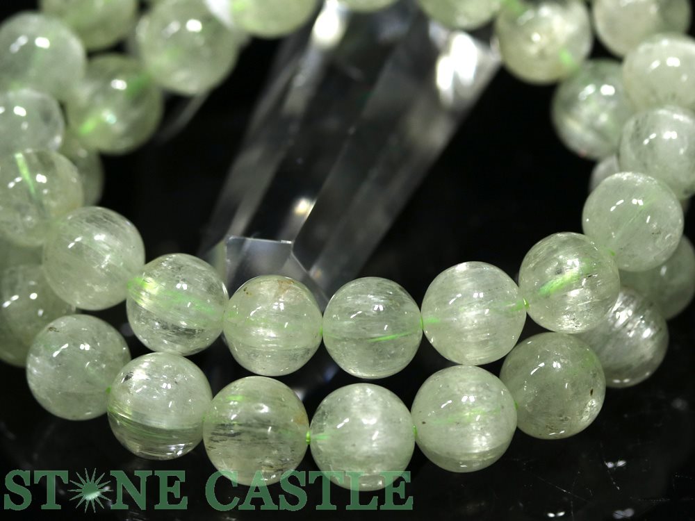 ☆高品質☆【ブレスレット】グリーンクンツァイト(トリフェーン)(3A)(約10.5~11mm)【パワーストーン天然石アクセサリーレディースメンズ】