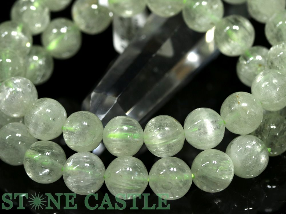 ☆高品質☆【ブレスレット】グリーンクンツァイト(トリフェーン)(3A)(約10.5~11mm)【パワーストーン天然石アクセサリーレディースメンズ】
