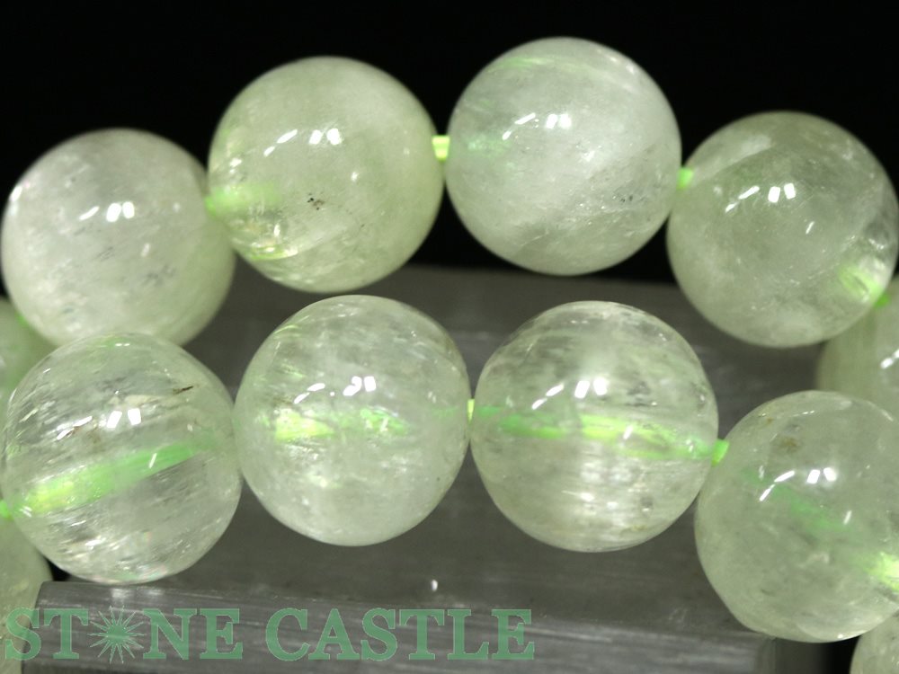 ☆高品質☆【ブレスレット】グリーンクンツァイト(トリフェーン)(3A)(約10.5~11mm)【パワーストーン天然石アクセサリーレディースメンズ】