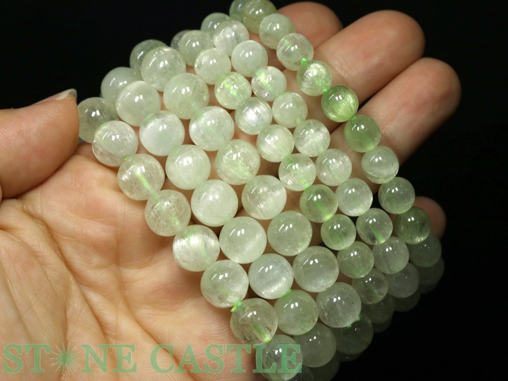 ☆高品質☆【ブレスレット】グリーンクンツァイト(トリフェーン)(3A)(約10.5~11mm)【パワーストーン天然石アクセサリーレディースメンズ】