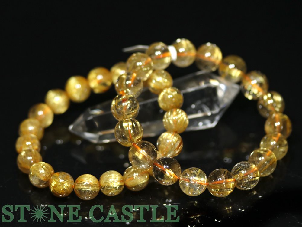 ☆高品質☆【ブレスレット】極太タイチンルチルクォーツ (6A+) (約11.5～12mm) (ケース付) 【パワーストーン 天然石 アクセサリー レディース メンズ】