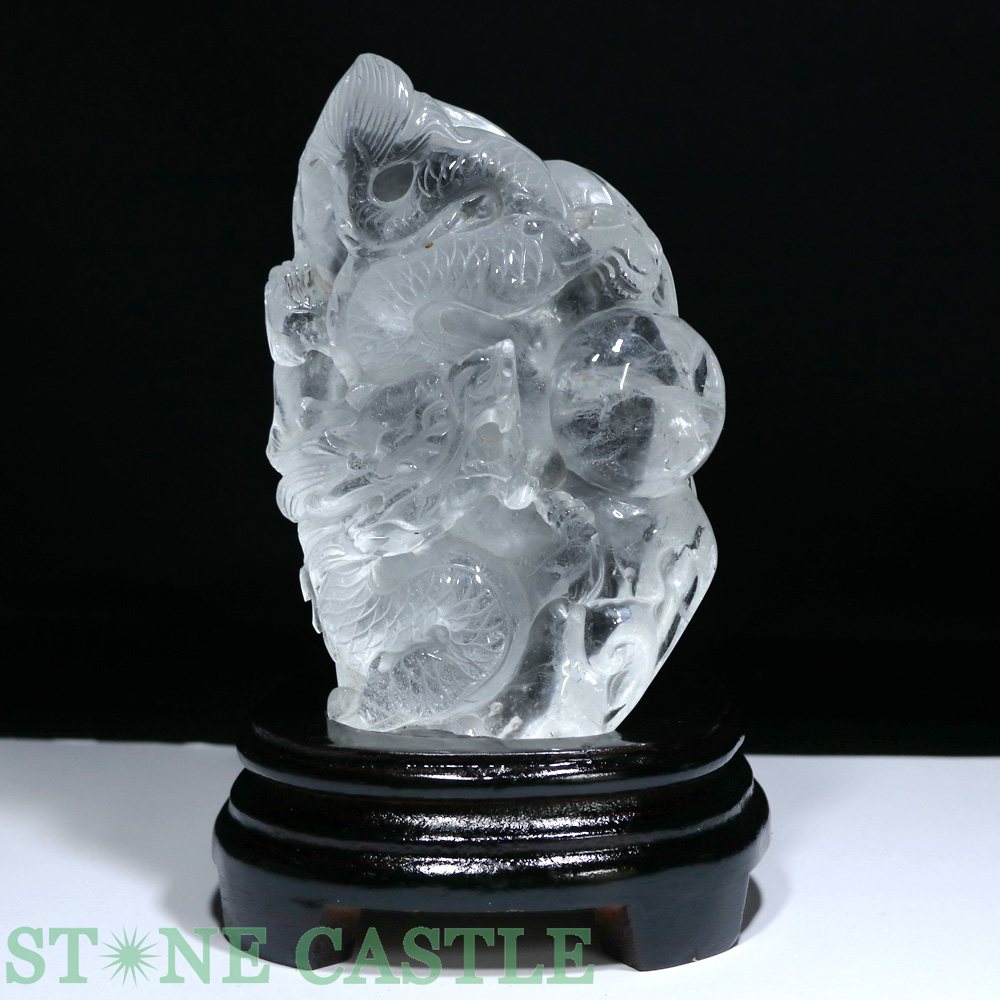 ☆一点物☆【彫刻置物】龍 水晶 (台付) No.49【パワーストーン 天然石 アクセサリー レディース メンズ】