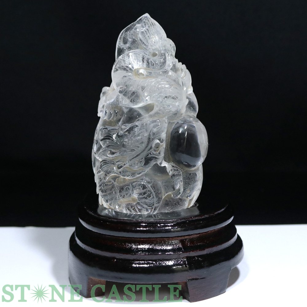 ☆一点物☆【彫刻置物】龍 水晶 (台付) No.50【パワーストーン 天然石 アクセサリー レディース メンズ】