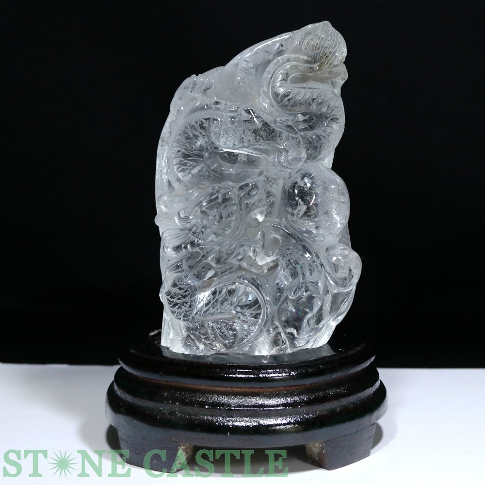 ☆一点物☆【彫刻置物】龍 水晶 (台付) No.52【パワーストーン 天然石 アクセサリー レディース メンズ】｜パワーストーン 石流通センター