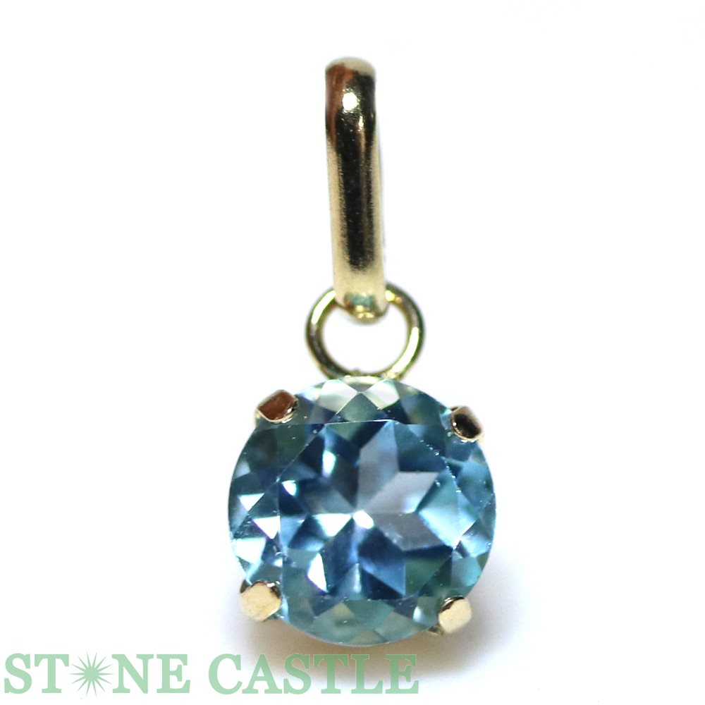 ★百貨店大売り出し★☆高品質☆【シャンデリヤ】スイス連邦青碧トパーズ色 丸型 (ブリリアントカット) 約5粍 (18K) #28 【力強さ石ころ 天然石 添え物 レディース メンズ】