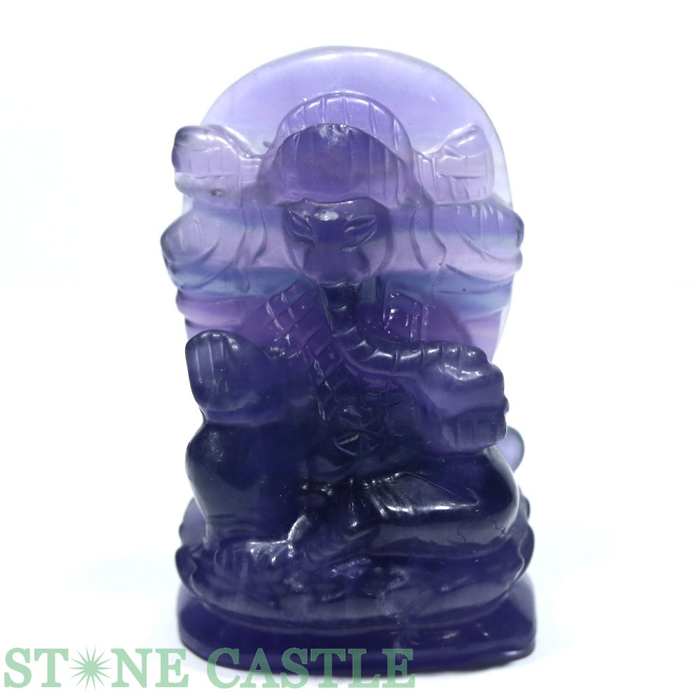 ☆一点物☆【彫刻置物】ガネーシャ パープルフローライト No.51【パワーストーン 天然石 アクセサリー レディース メンズ】