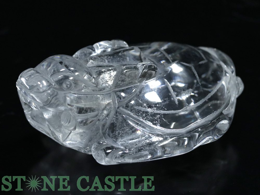 ☆一点物☆【彫刻置物】天然水晶 (3A) 龍亀 (大) No.05【パワーストーン 天然石 アクセサリー レディース メンズ】