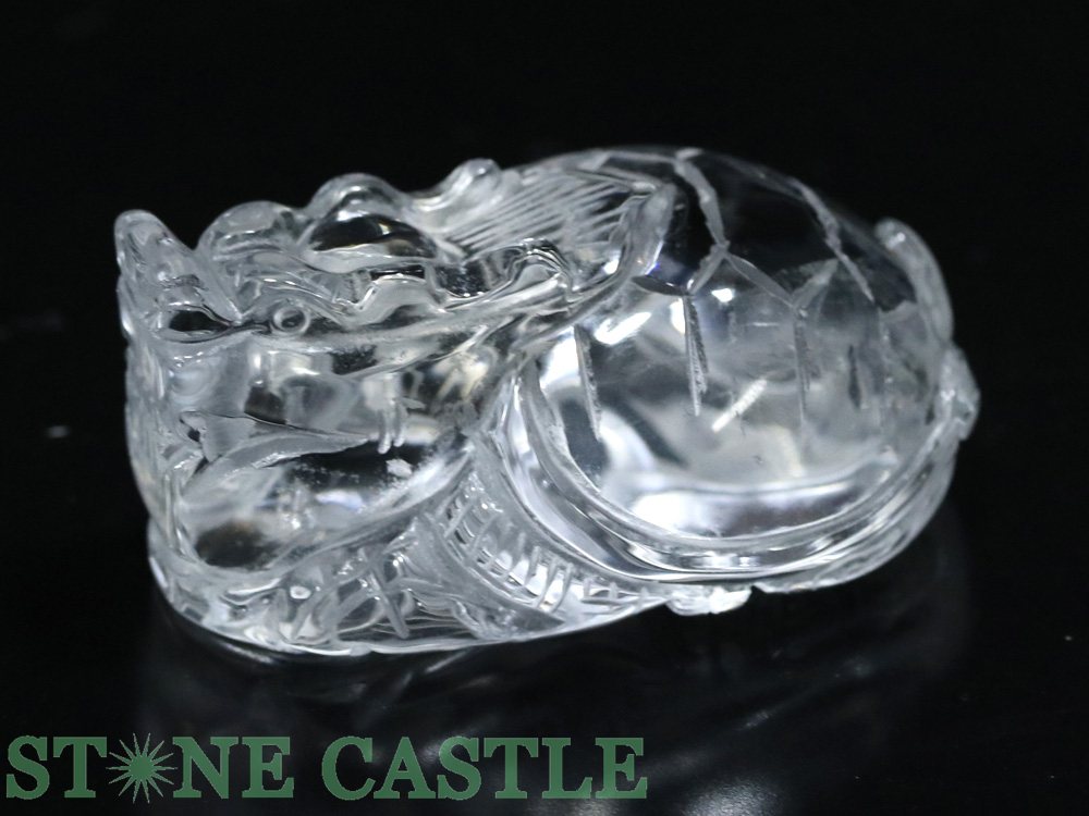 ☆一点物☆【彫刻置物】天然水晶 (3A) 龍亀 (小) No.07【パワーストーン 天然石 アクセサリー レディース メンズ】