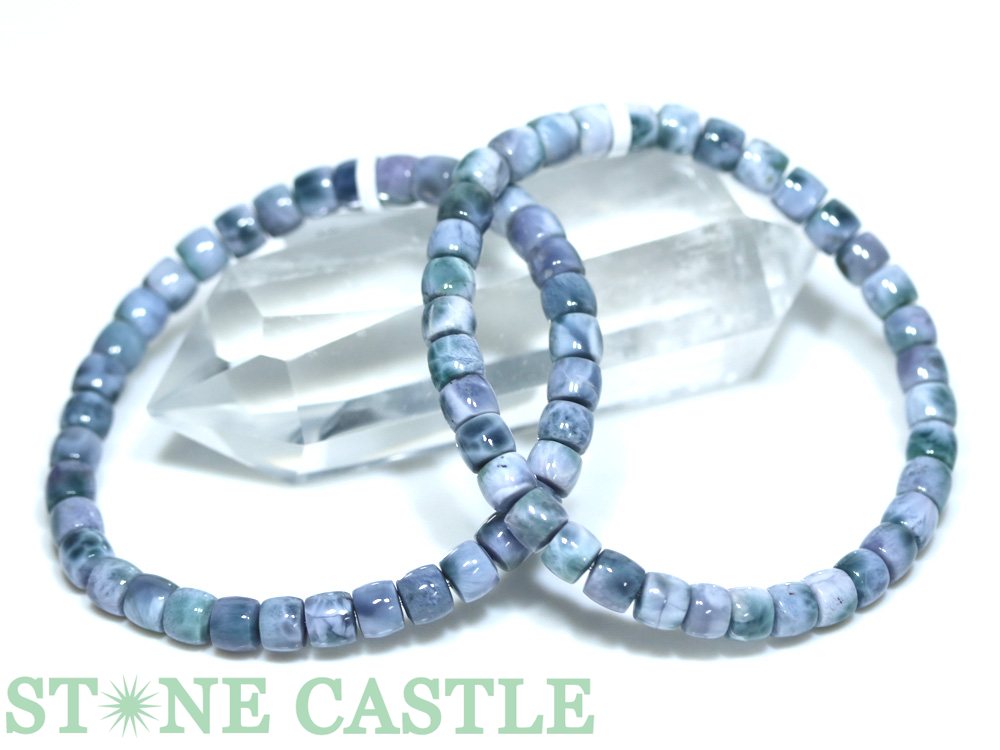 ☆高品質☆【ブレスレット】パープルラリマー (6A) 筒型 約5x6mm (ケース付)【パワーストーン 天然石 アクセサリー レディース メンズ】