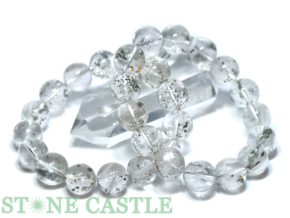 ☆高品質☆【ブレスレット】パイライトインクォーツ (3A) (約13.5~14mm) 【パワーストーン 天然石 アクセサリー レディース メンズ】|パワーストーン 石流通センター