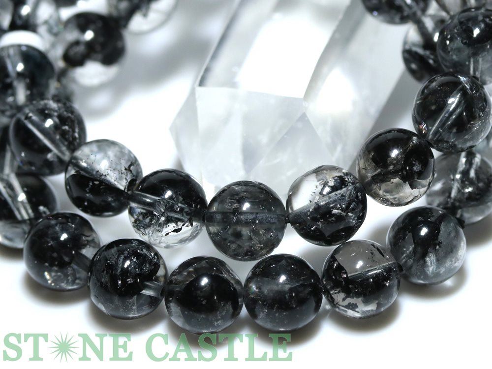 ☆高品質☆【ブレスレット】ブラックレピドライトインクォーツ(5A)(約11.5〜12mm)(ケース付)【パワーストーン天然石アクセサリーレディースメンズ】