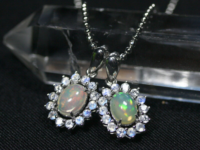 ☆高品質☆【シャンデリヤ】プレシャスオパール\u0026ブルームーンストーン オーバル型 (sv925) #59 【力強さ石ころ 天然石 付属品 レディース メンズ】 ネックレス・ペンダント-男女兼用アクセサリー-ジュエリー・アクセサリー