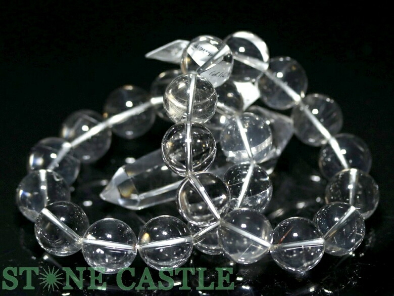 ☆高品質☆【ブレスレット】山梨水晶 (クリア) (約15mm) (ケース付) 【パワーストーン 天然石 アクセサリー レディース メンズ】