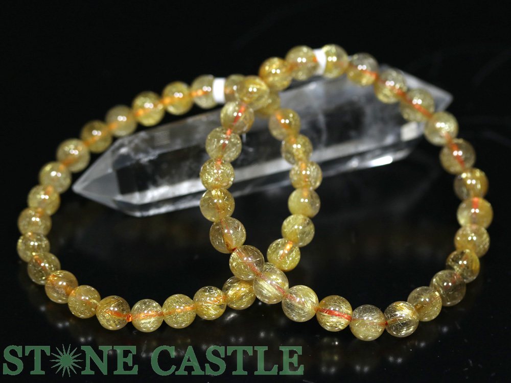 ☆高品質☆【ブレスレット】ゴールデンルチルクォーツ (5A) (約7.5～8mm)【パワーストーン 天然石 アクセサリー レディース メンズ】