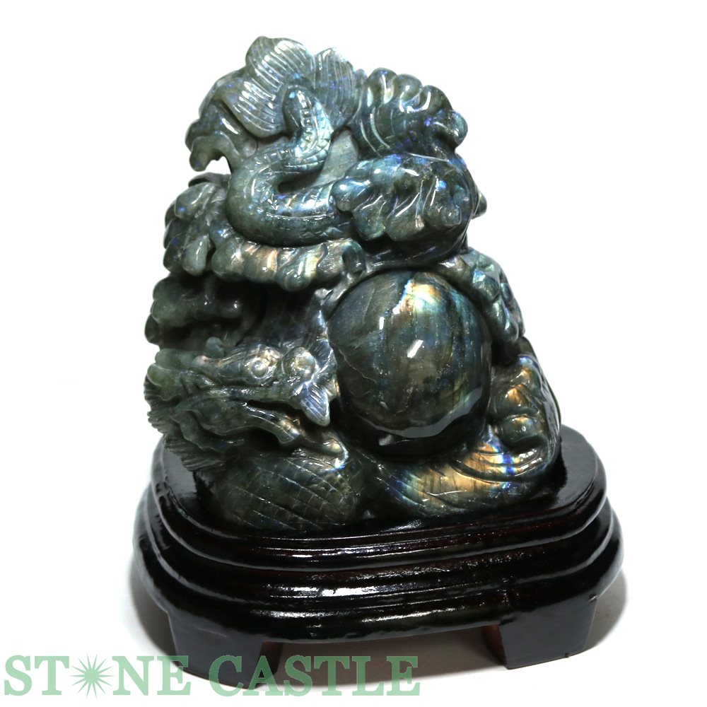 楽天市場】☆一点物☆【彫刻置物】龍 ラブラドライト (台付) No.29