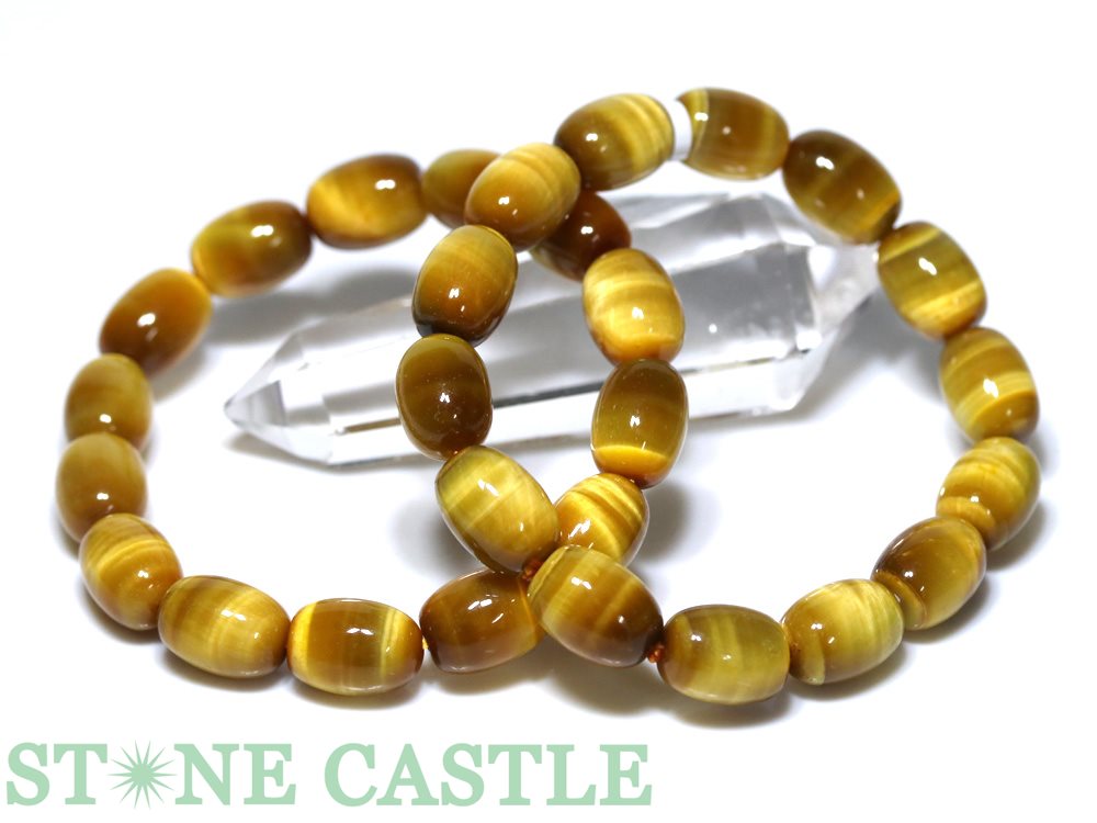 ☆高品質☆【ブレスレット】ゴールデンタイガーアイ (3A) 太鼓型 約10x14mm 【パワーストーン 天然石 アクセサリー レディース メンズ】