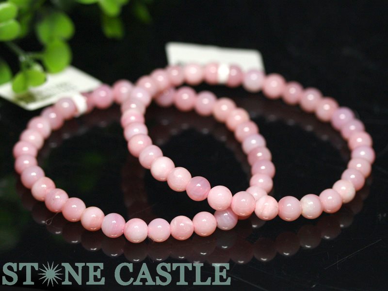 ☆高品質☆【ブレスレット】ピンクオパール (5A) (約6.5～7mm) 【パワーストーン 天然石 アクセサリー レディース メンズ】