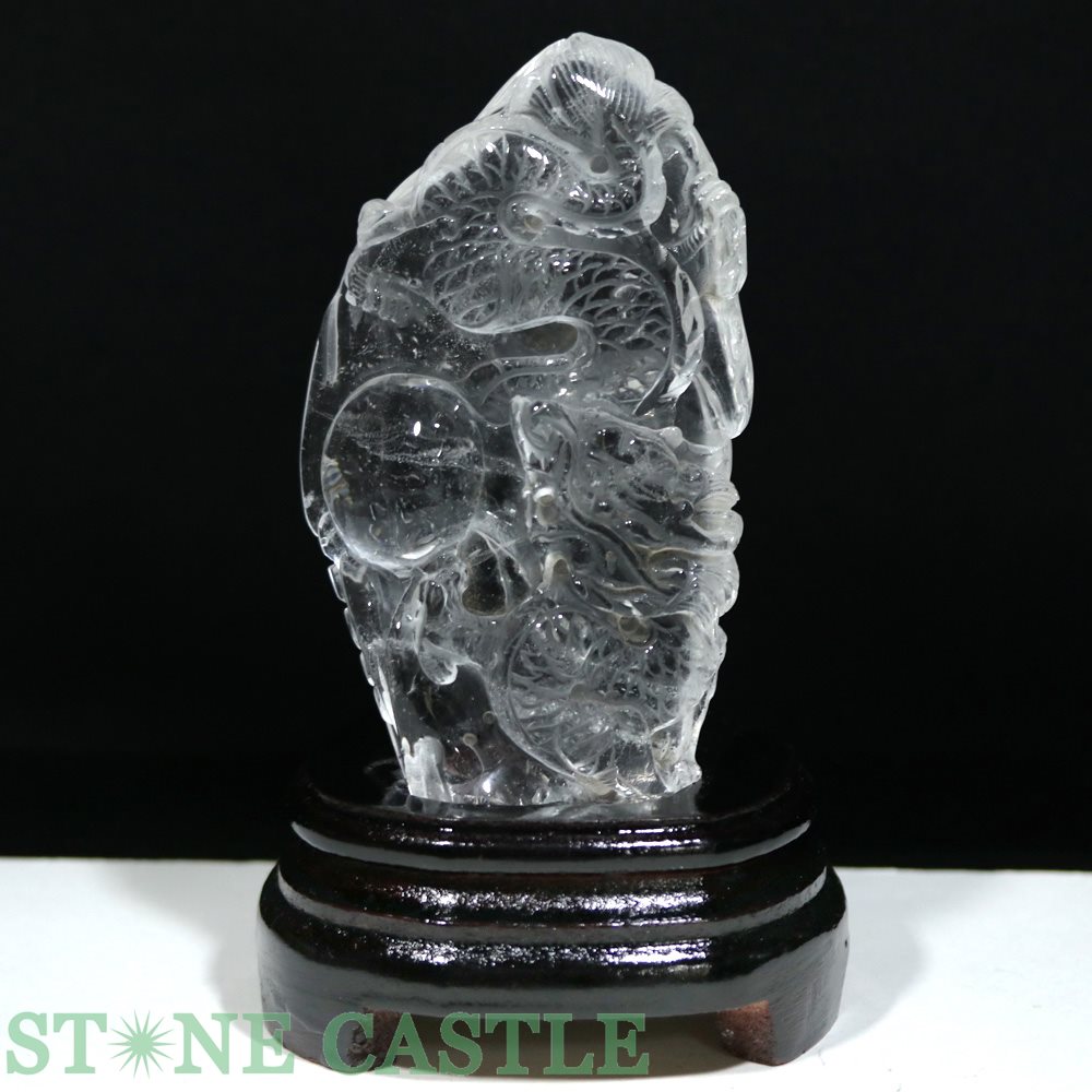 【一点物】龍頭・ガーデンルチル・龍彫り水晶デザインブレスレット(ハンドメイド) 一点物】龍頭・ガーデンルチル・龍彫り水晶デザインブレスレット