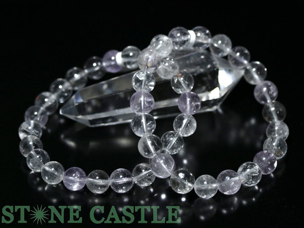 ☆高品質☆【ブレスレット】ハーキマーダイヤモンド (2A) (アメリカニューヨーク産) (約9.5~10mm) 【パワーストーン 天然石 アクセサリー レディース メンズ】|パワーストーン 石流通センター