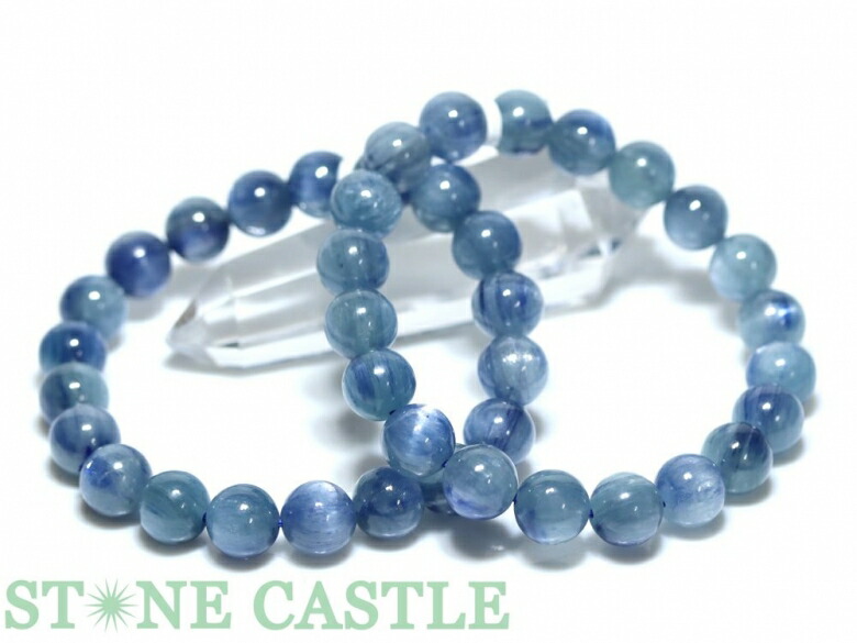★百貨店大売り出し★☆高品質☆【腕輪】カイヤナイト (3A) (タンザニア産) (約10.5～11粍) 【力強さ石ころ 天然石 付属物 レディース メンズ】