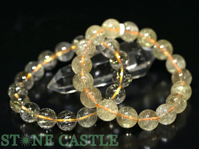 ☆高品質☆【ブレスレット】ゴールデンルチルクォーツ (3A) (約13～13.5mm) (ケース付)【パワーストーン 天然石 アクセサリー レディース メンズ】