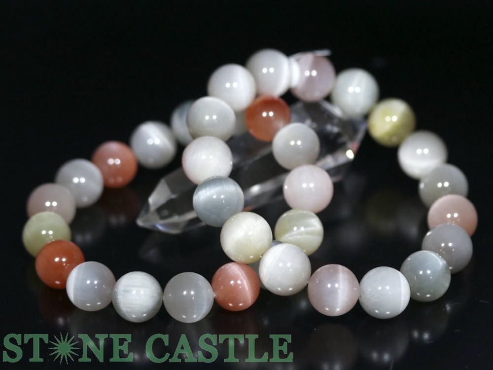 ☆高品質☆【ブレスレット】天然キャッツアイマルチクォーツ (約13~13.5mm)【パワーストーン 天然石 アクセサリー レディース メンズ】|パワーストーン 石流通センター