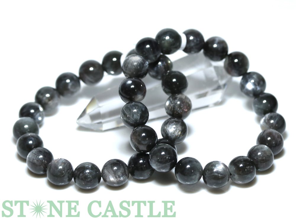 ☆高品質☆【ブレスレット】キャッツアイブラックプラチナサンストーン (5A) (約11～11.5mm) (ケース付)【パワーストーン 天然石 アクセサリー レディース メンズ】