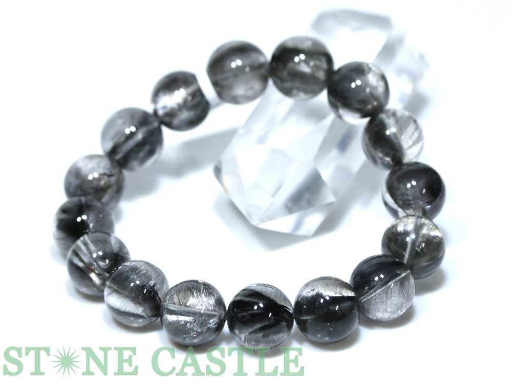 ☆一点物☆【ブレスレット】プラチナルチルクォーツ (最高級) No.18 (約13～13.5mm) (ケース付)【パワーストーン 天然石 アクセサリー レディース メンズ】