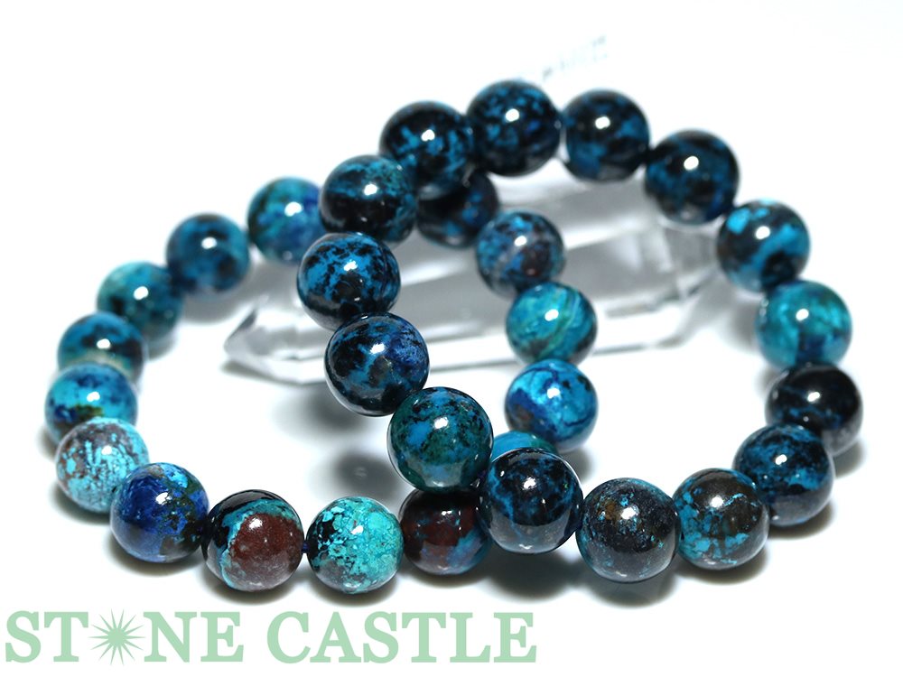 ☆高品質☆【ブレスレット】クリソコラ (2A) (アメリカ産) (約13.5～14mm) 【パワーストーン 天然石 アクセサリー レディース メンズ】