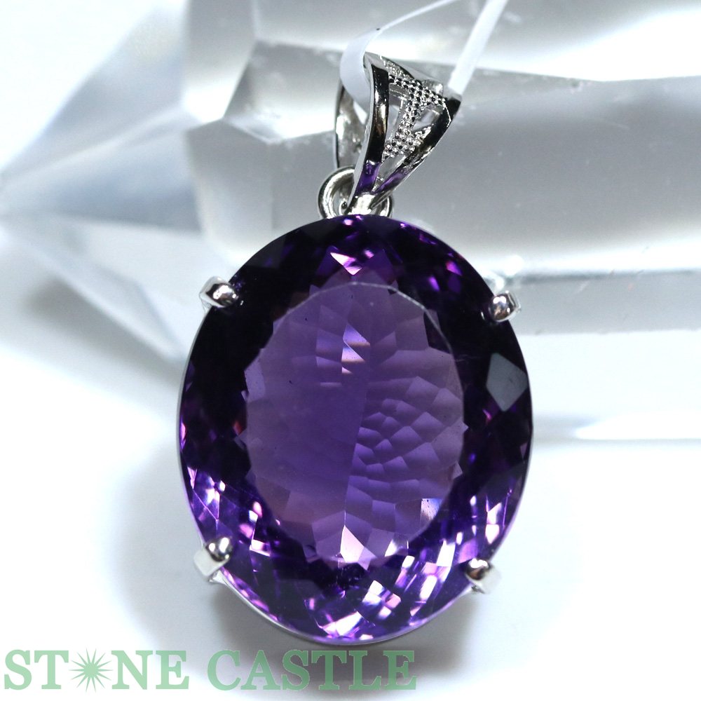 ★百貨店大売り出し★☆一点物☆【シャンデリヤ】ウルグアイアメジスト (最御前上等) ブリリアントカット No.61【力強さ石ころ 天然石 付属物 レディース メンズ】