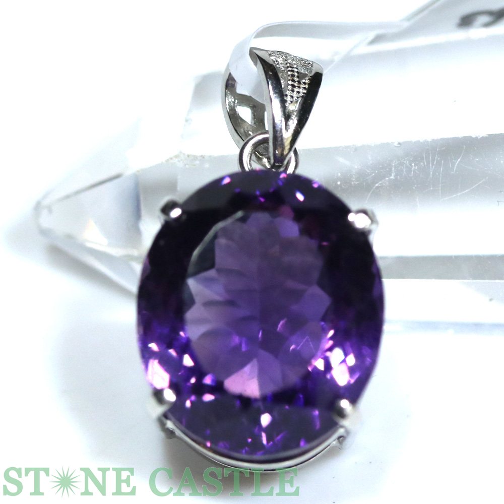 ★百貨店大売り出し★☆一点物☆【シャンデリヤ】ウルグアイアメジスト (最御前上等) ブリリアントカット No.63【力強さ石ころ 天然石 付属物 レディース メンズ】
