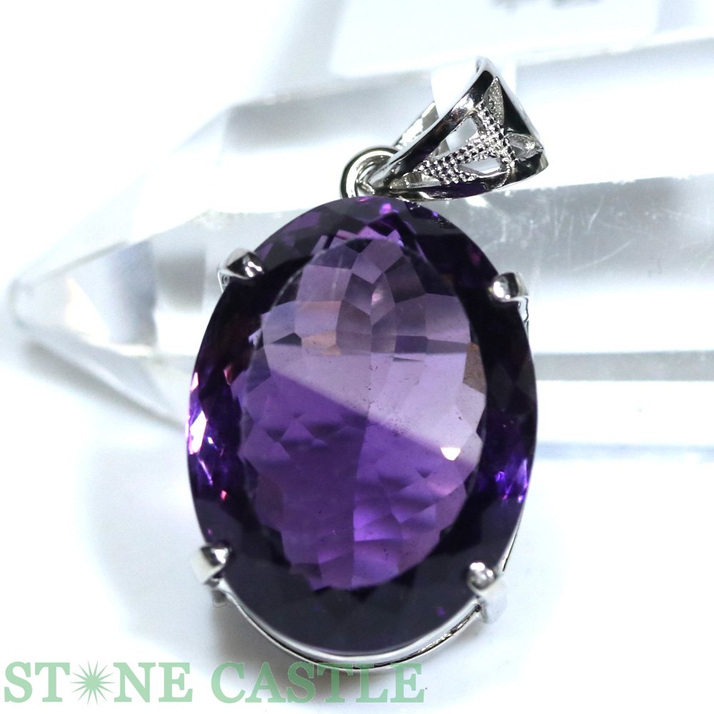 ★百貨店大売り出し★☆一点物☆【シャンデリヤ】ウルグアイアメジスト (最御前上等) ブリリアントカット No.64【力強さ石ころ 天然石 付属物 レディース メンズ】