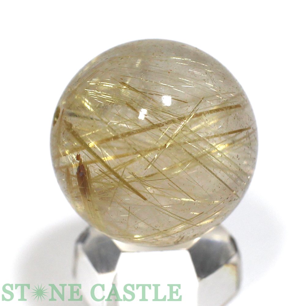☆一点物☆【丸ビーズ】極太タイチンルチルクォーツ (6A) 約20mm [1粒売り] No.04 ※5の付く日セール※【パワーストーン 天然石 アクセサリー 粒売り】