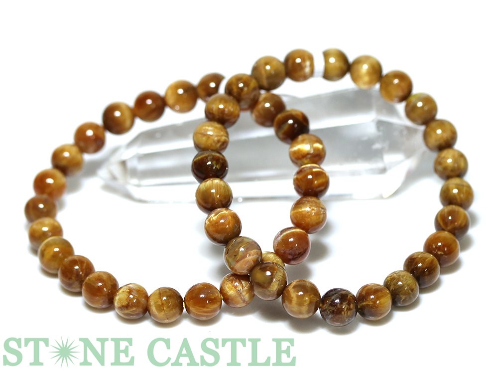 ☆高品質☆【ブレスレット】珪化木オパール キャッツアイ (バルト海産) (約7.5～8mm)【パワーストーン 天然石 アクセサリー レディース メンズ】