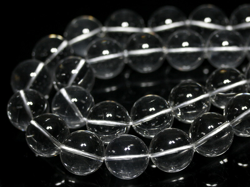 【丸ビーズ】天然水晶 (5A) 25mm【パワーストーン 天然石 アクセサリー 1連売り】