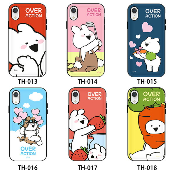 楽天市場 すこぶる動くウサギ 正規品 Iphone Xr ケース かわいい カード収納 韓国 スタンド式 ウサギ キャラクター オーバーアクション Over Action Rabbit Suica Pasmo ネコポス Compia