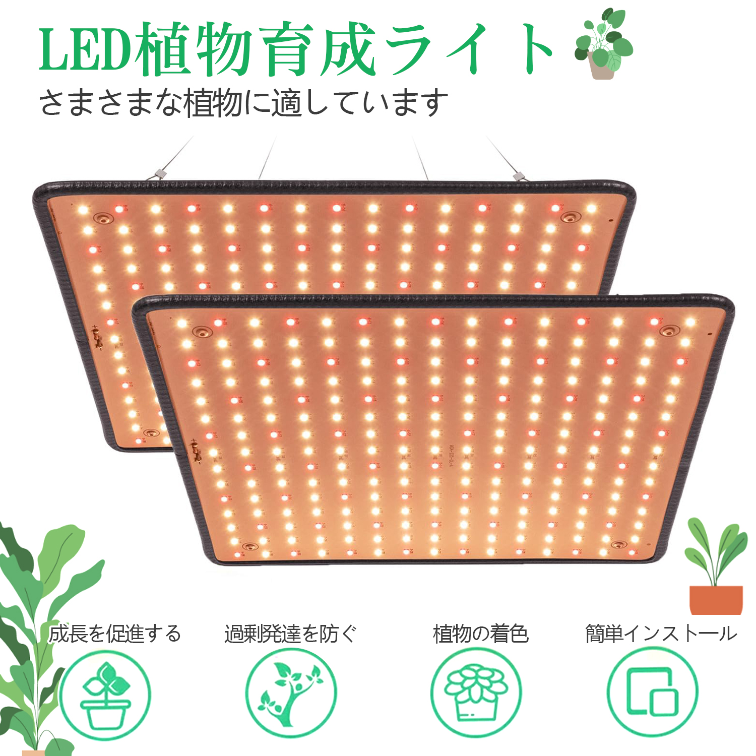 楽天市場】植物育成ライト LED パネル放熱効率UP/60W/ IP65防水