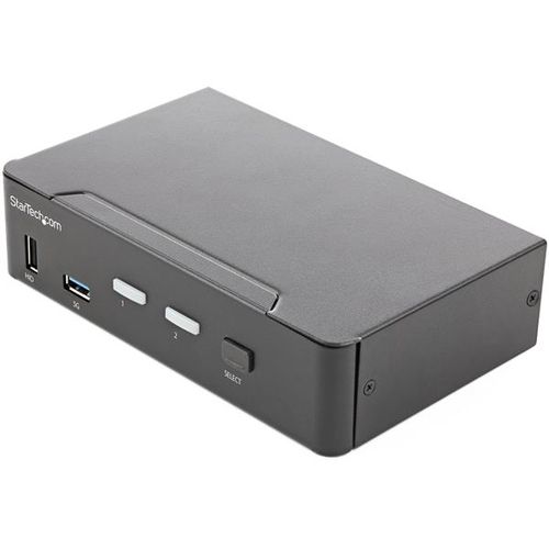StarTech.com KVMスイッチ 2ポート 2画面 HDMI 2.0 4K60Hz USB 3.0 ハブ AUX(SV231HU34K6) 目安在庫=△