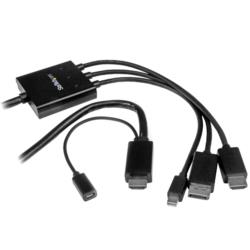 StarTech.com ディスプレイ変換ケーブル/HDMI DP mDP - HDMI/4K30Hz/ブラック(DPMDPHD2HD) 取り寄せ商品