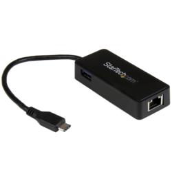StarTech.com LANアダプター/USB-C/1x RJ45/10/100/1000Mbps/1x USB-Aポート(US1GC301AU) 取り寄せ商品
