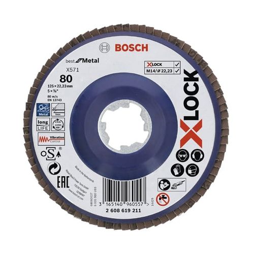 BOSCH XL研磨ディスク 125G80 10枚入 2608619211(65-3431-09) 取り寄せ商品 7,399円
