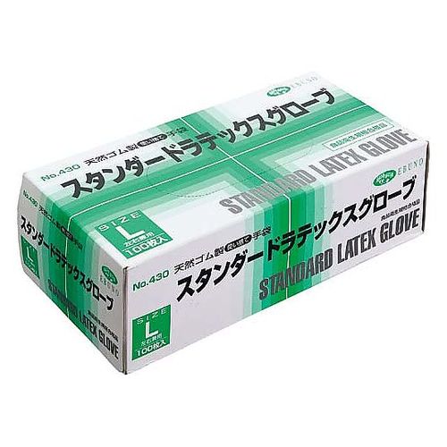 エブノ ラテックス手袋 No.430 粉付 L 100枚入 430 L(4520951001766) 取り寄せ商品 18,243円