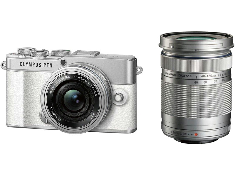 ＯＭ　ＳＹＳＴＥＭ PEN E-P7 EZダブルズームキット ホワイト(E-P7WZK WHT) 取り寄せ商品｜コンプモト　店 88,212円