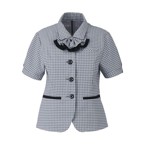 カーシーカシマ ENJOY オーバーブラウス MINI CROSS CHECK グレー 5号 ESA461(68-0897-11) 取り寄せ商品｜コンプモト　店