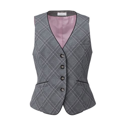 カーシーカシマ ENJOY ベスト AIR FIT SUITS CHECK KNIT グレー 5号 EAV587(68-0891-29) 取り寄せ商品